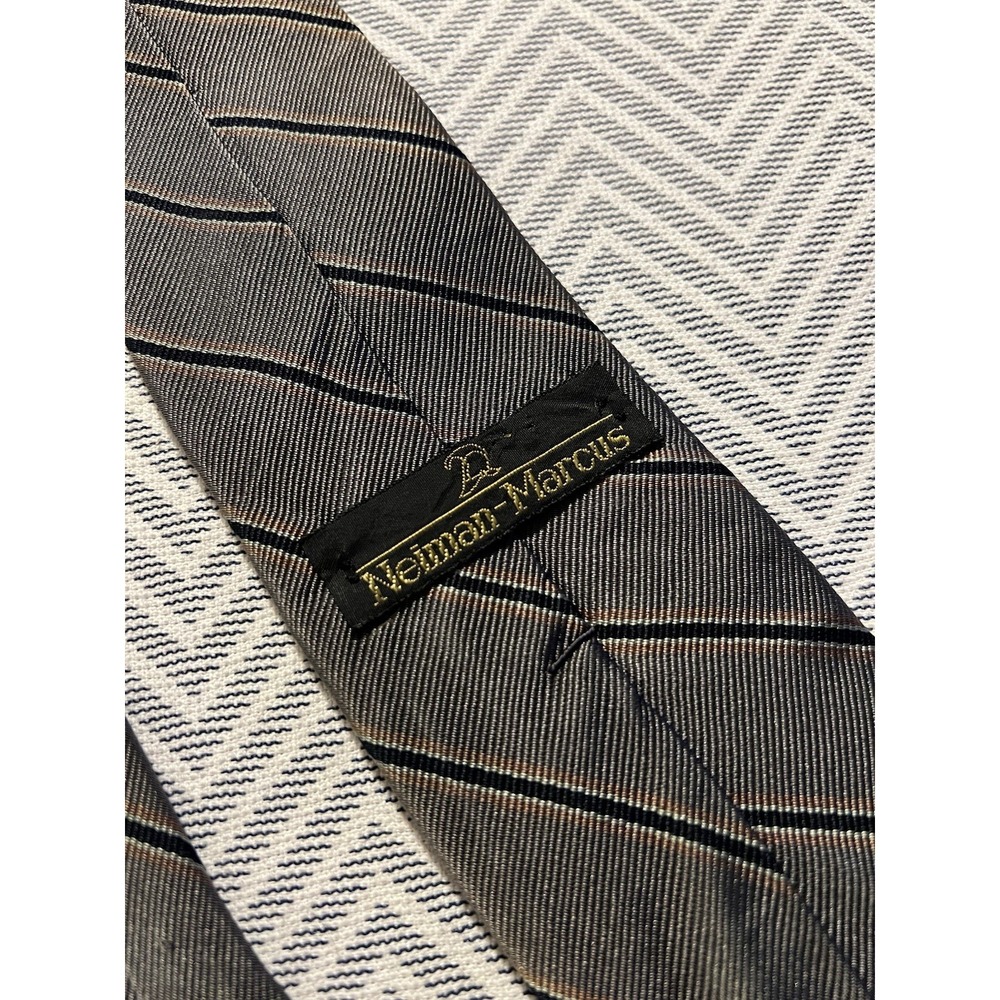 Neiman Marcus Vintage Stripes Repp Tie Necktie 100% Silk